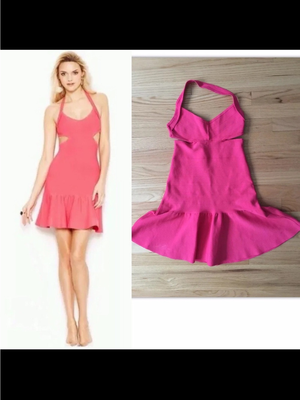 Guess Mirage Pink Bodycon Bandage Classic Ruflle Sexy Strech Dress S Small